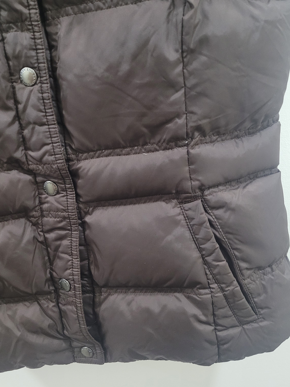 Lands' End Women's Dark Brown Quilted Puffer Vest - Picture 4 of 10